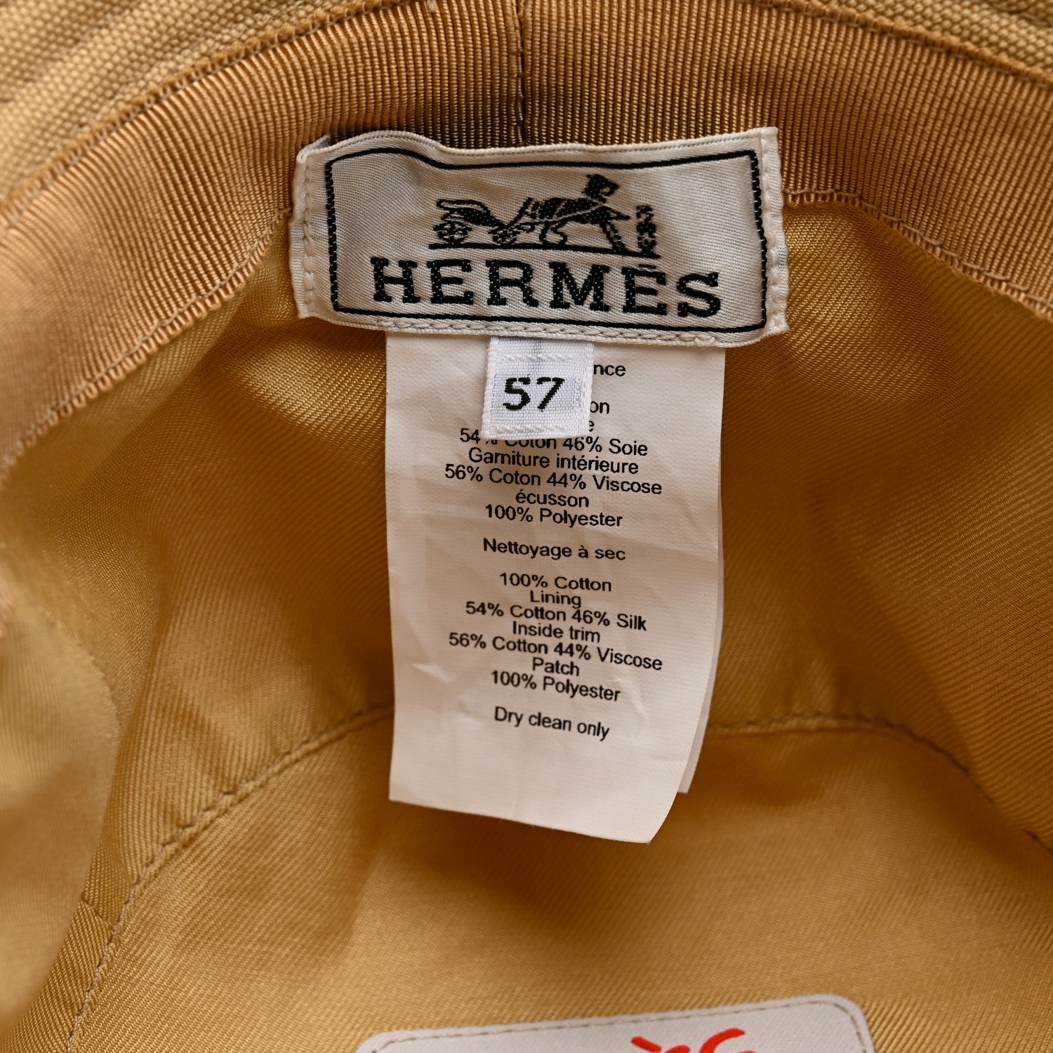 Hermes Cotton Canvas Calvi Seashell Bucket Hat 57 Naturel 8 of 9