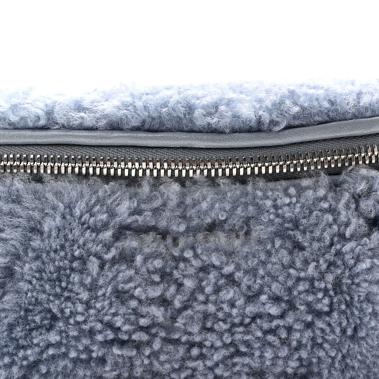 Shearling Matelasse Belt Bag Blue