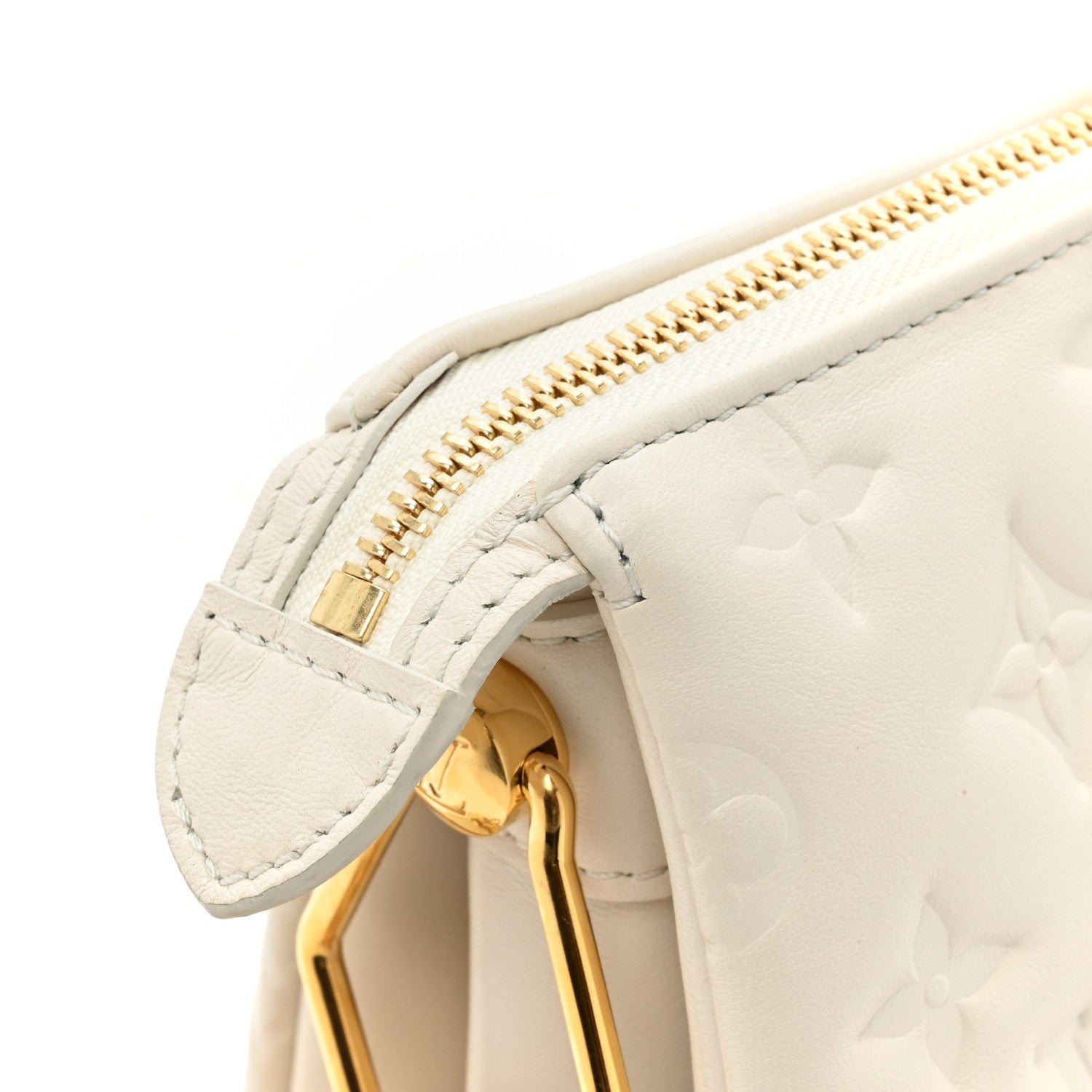 Louis Vuitton Lambskin Embossed Monogram Coussin PM Cream 12 of 12