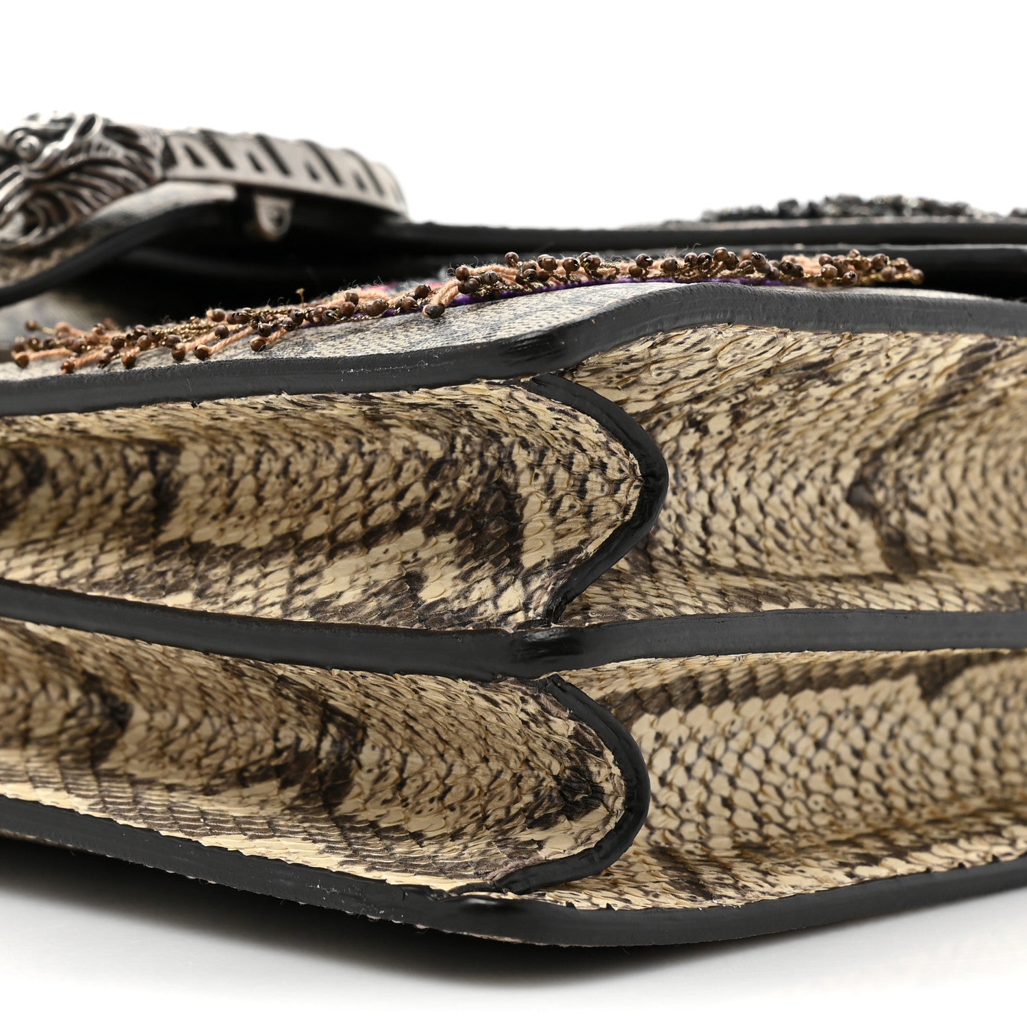 Gucci GG Supreme Monogram Snakeskin Crystal Embroidered Medium Dionysus Shoulder Bag 10 of 16