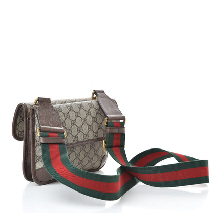 Gucci GG Supreme Monogram Web Small Neo Vintage Double Flap Messenger Bag Beige New Acero 3 of 12