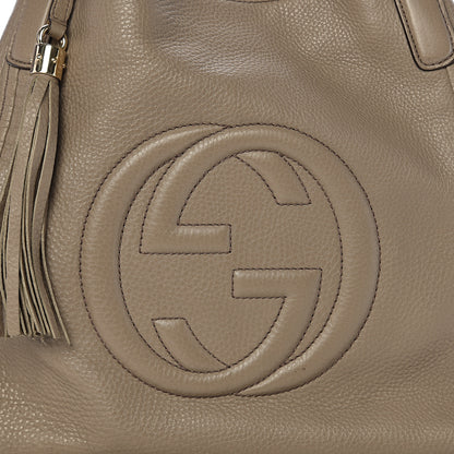 Gucci Pebbled Calfskin Medium Soho Shoulder Bag New Fango 9 of 9