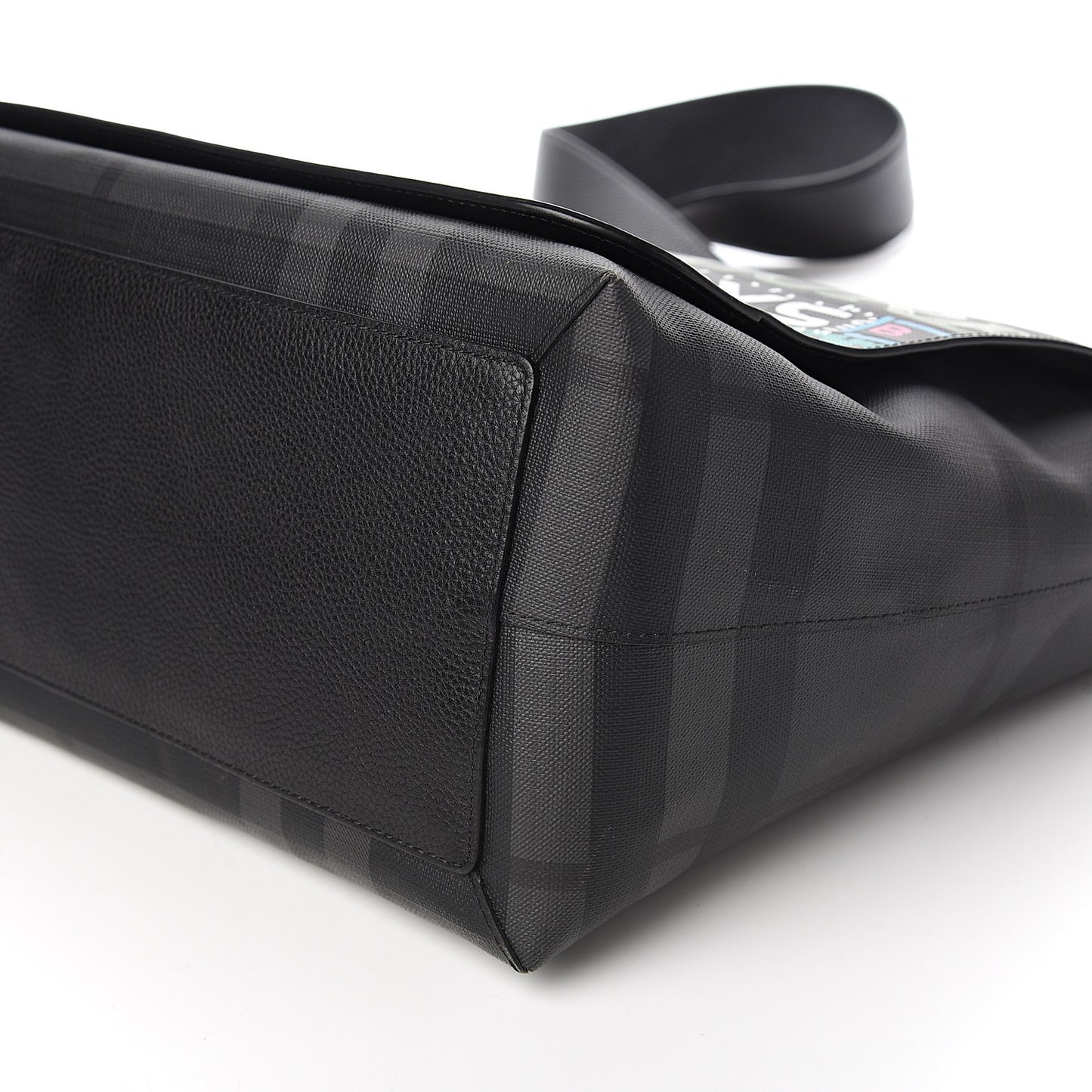 Smoked Check Logo Graphic Burleigh Messenger Bag Black