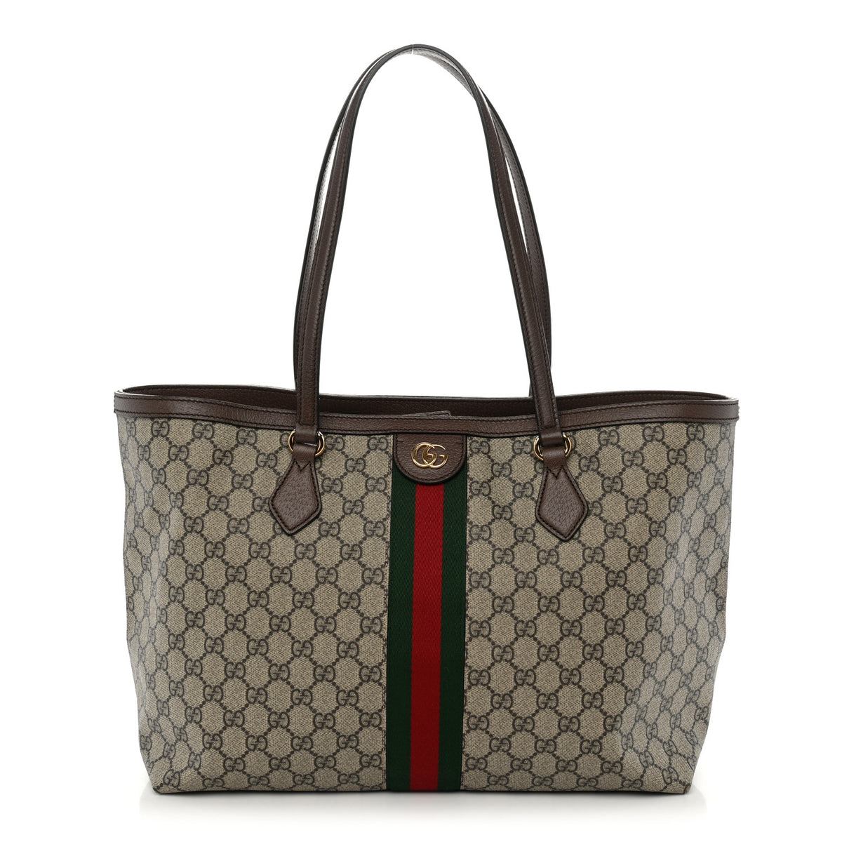 Gucci GG Supreme Monogram Medium Ophidia Shopping Tote Brown 1 of 10