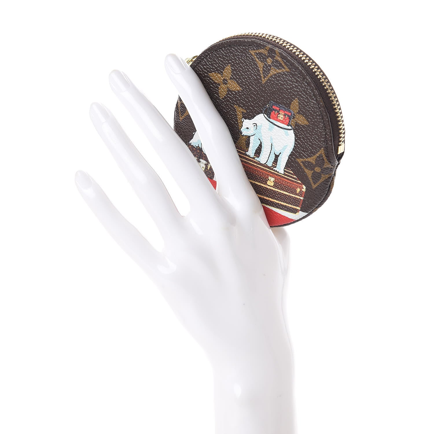 Louis Vuitton Monogram 2017 Christmas Animation Round Coin Purse 2 of 7