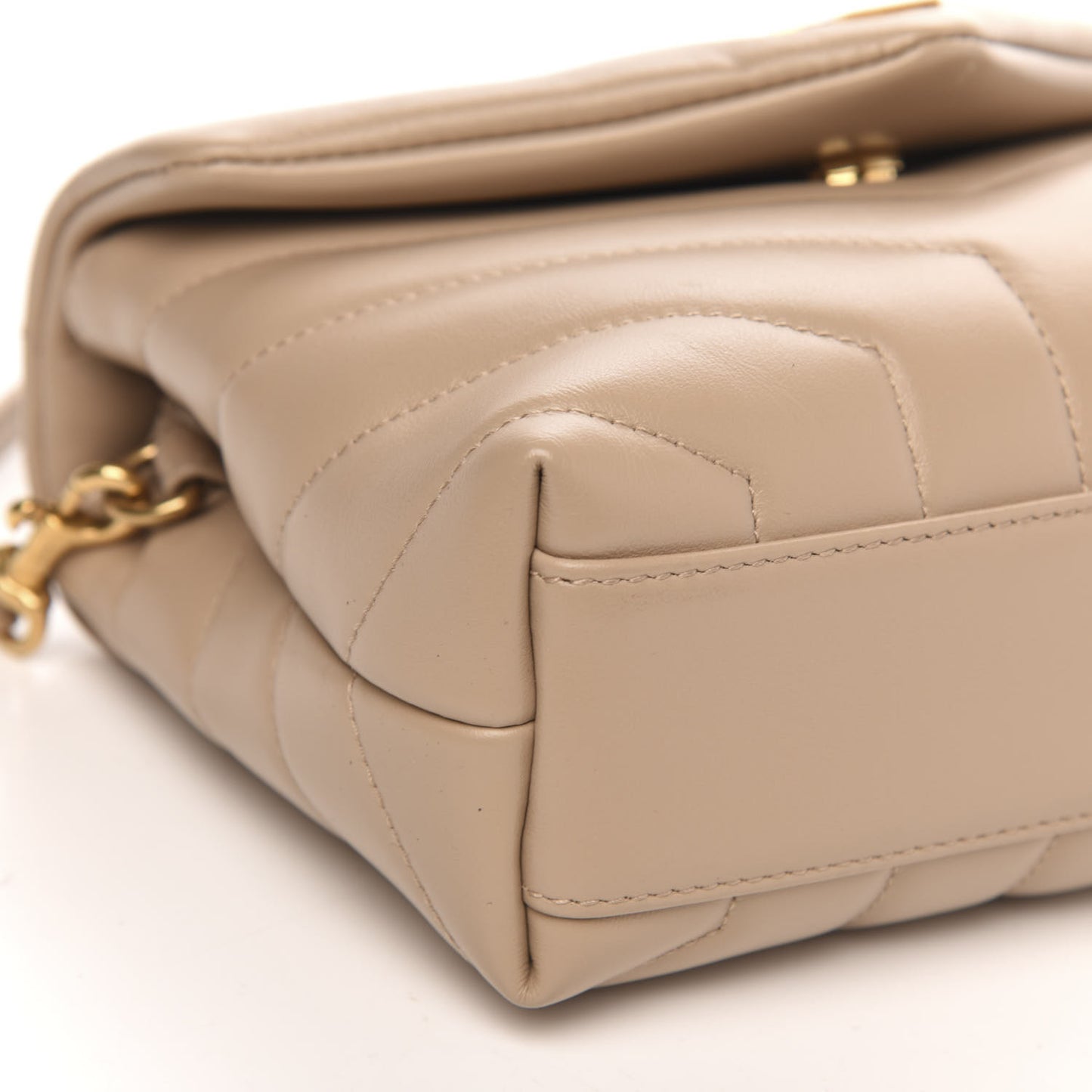 Calfskin Y Quilted Monogram Toy Loulou Crossbody Bag Dark Beige