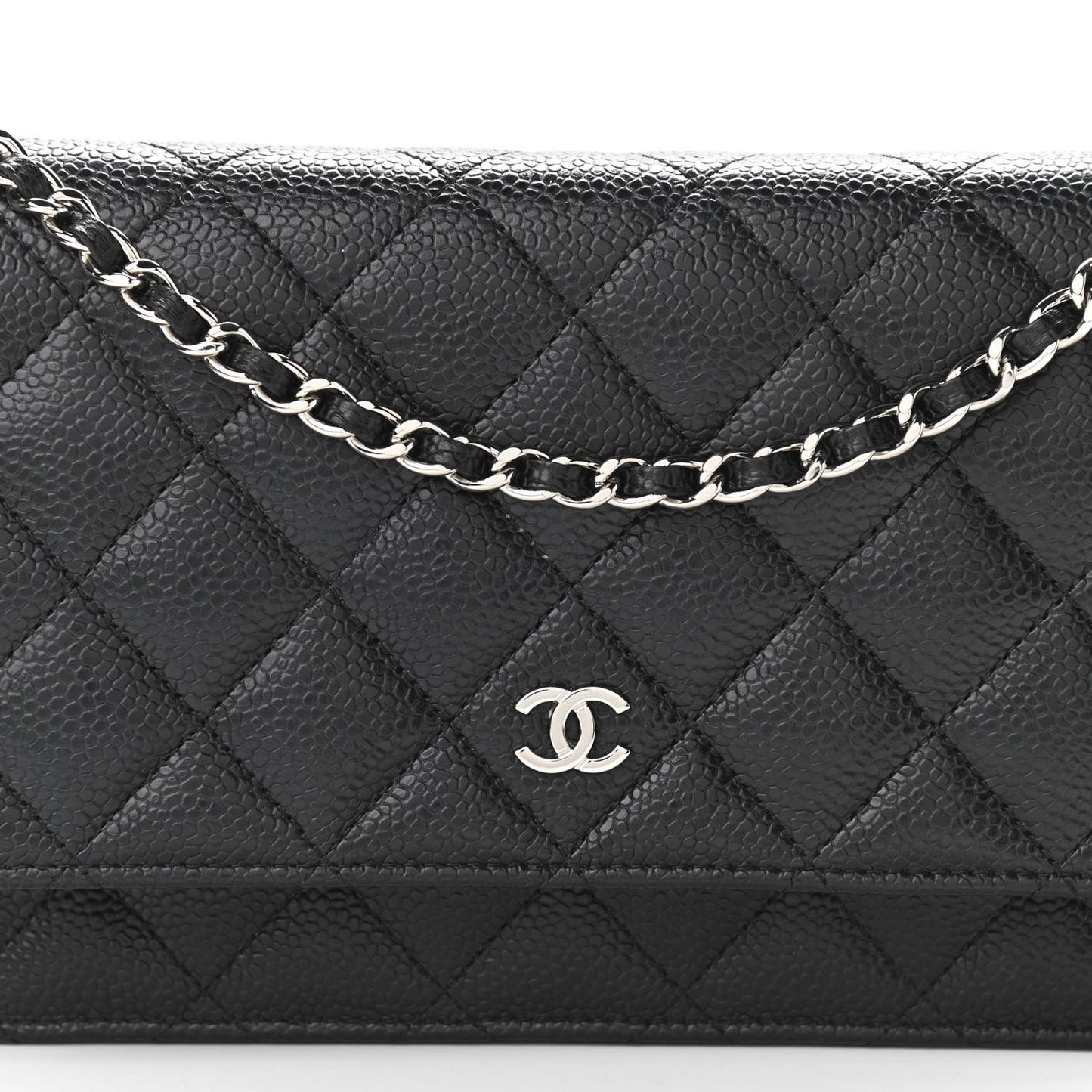 Caviar Quilted Wallet On Chain WOC Black