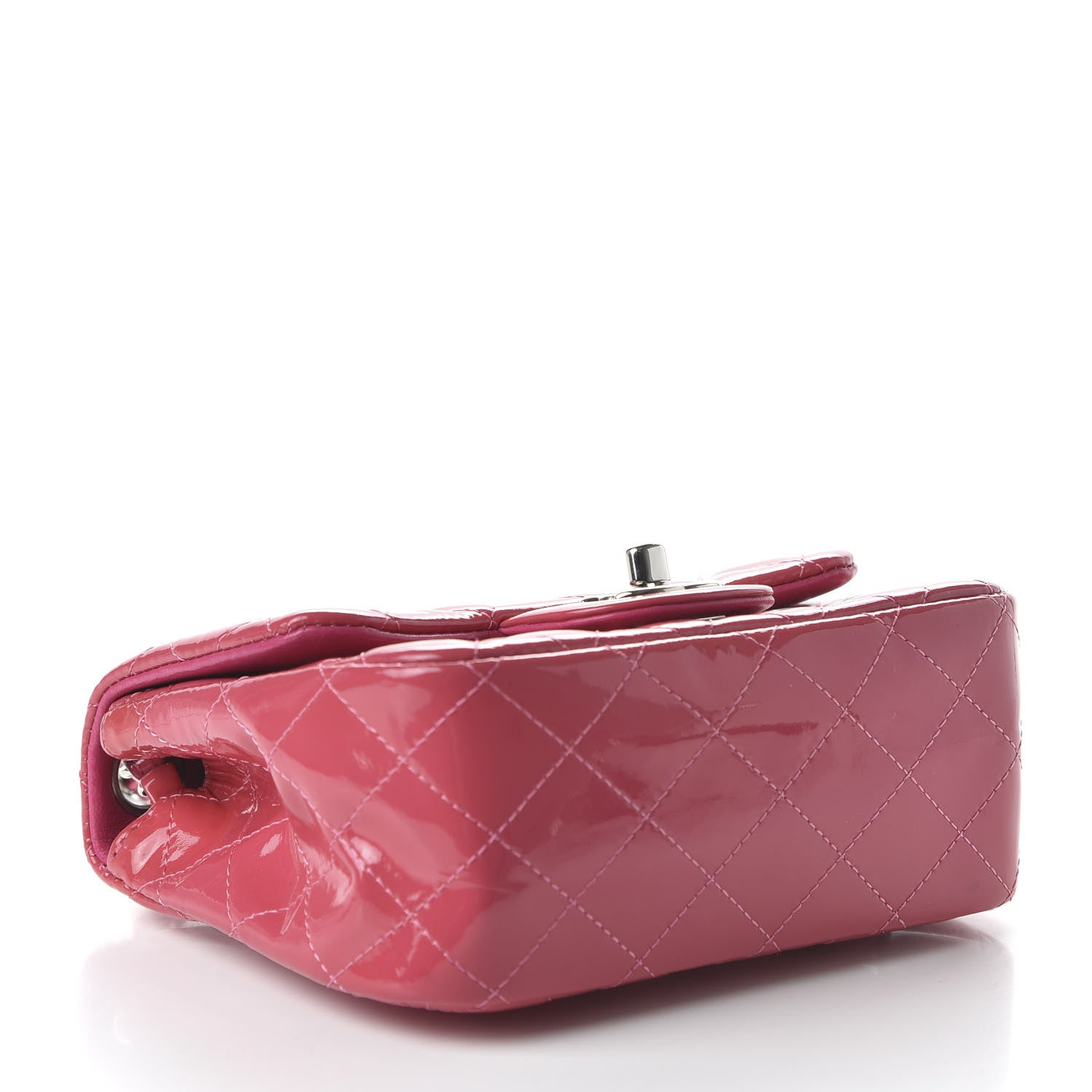 Chanel Patent Quilted Mini Square Flap Pink 7 of 19