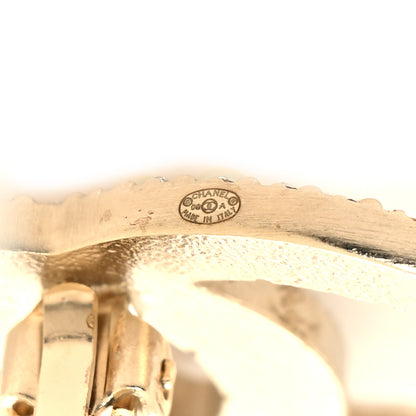 Chanel Crystal Pearl CC Clip On Earrings Gold 4 of 5