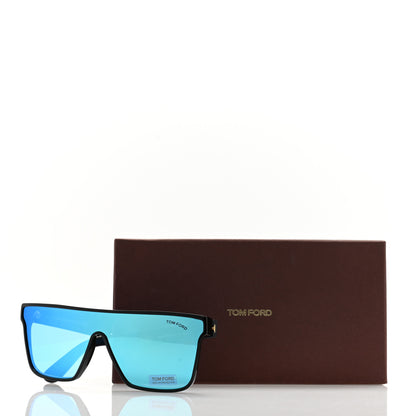 Tom Ford Acetate Mirrored Whyat Square Sunglasses TF709 Black Blue 8 of 8