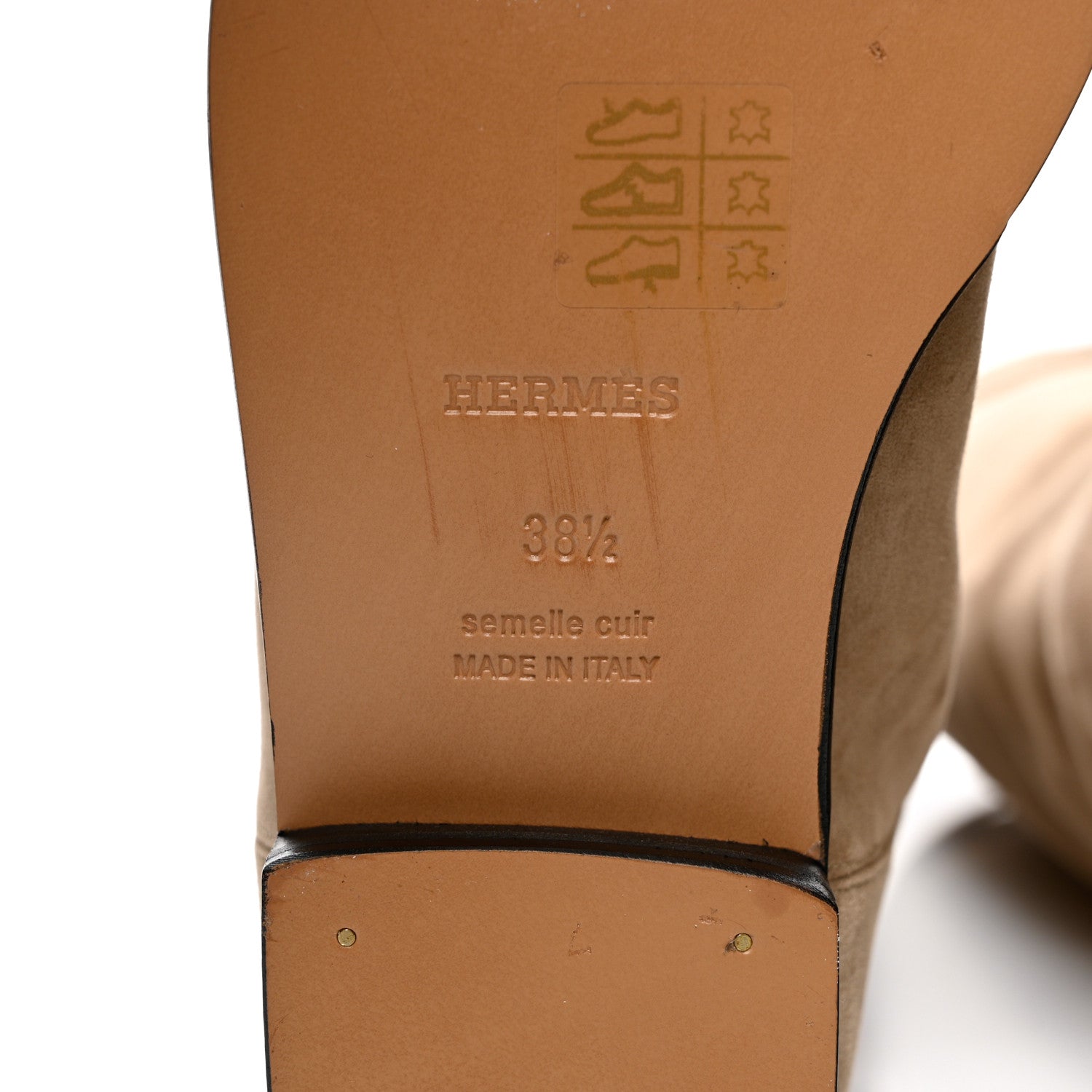 Hermes Velvet Goatskin Kelly Jumping Boots 38.5 Beige Sable 8 of 10