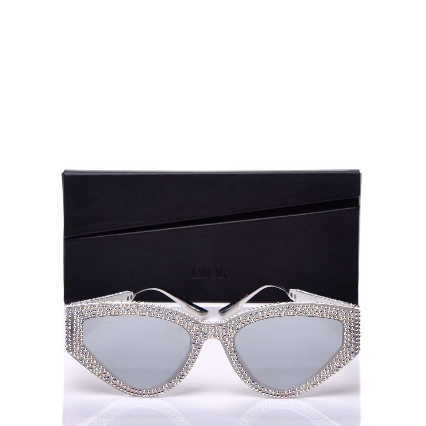 Acetate Crystal CatStyleDior1S Sunglasses Silver