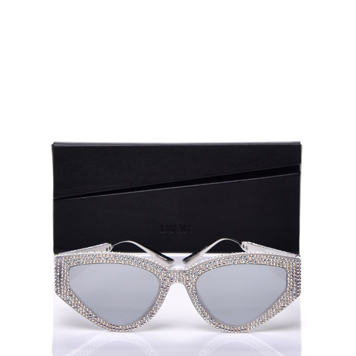 Christian Dior Acetate Crystal CatStyleDior1S Sunglasses Silver 7 of 7
