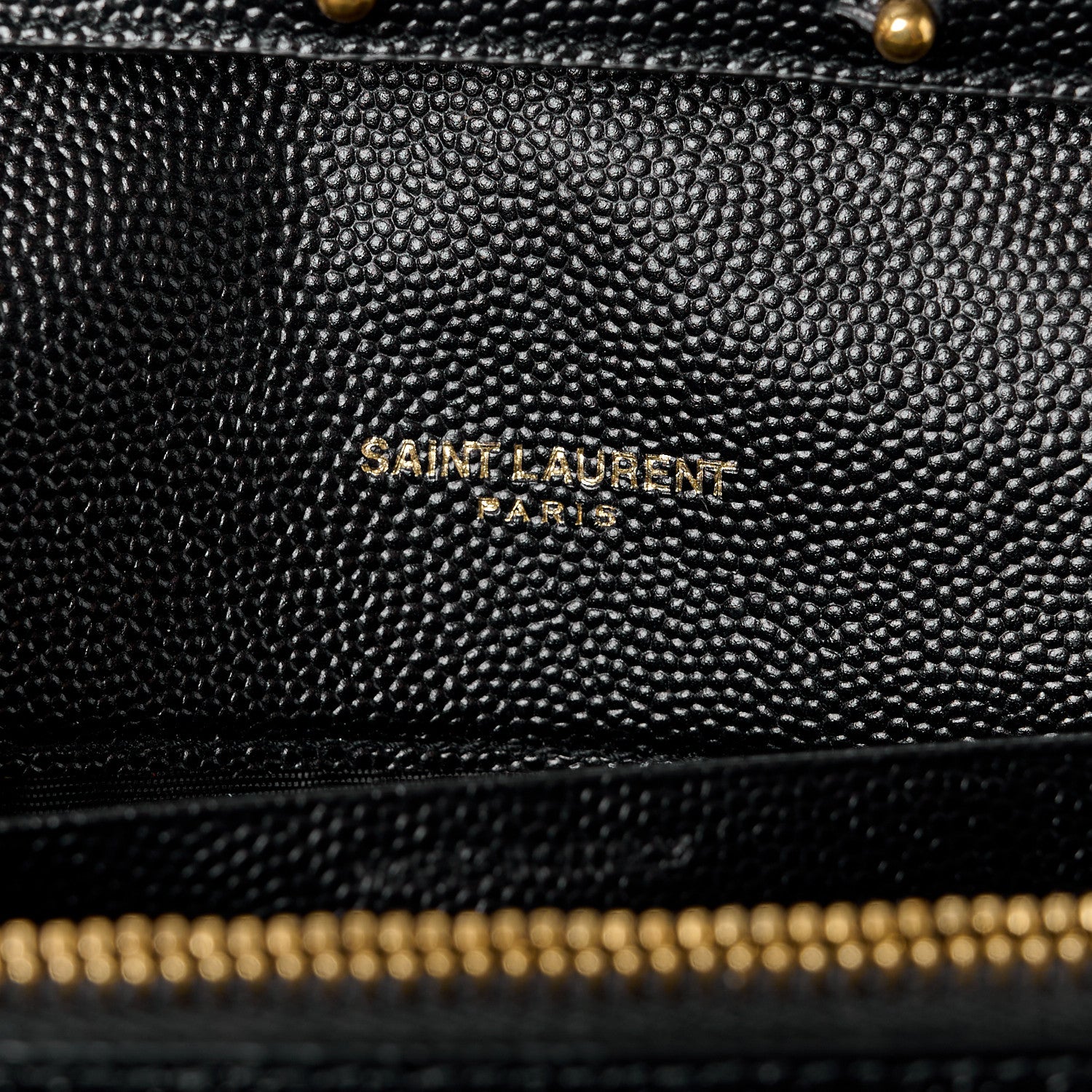Saint Laurent Grain De Poudre Matelasse Chevron Monogram Chain Wallet Black 6 of 11