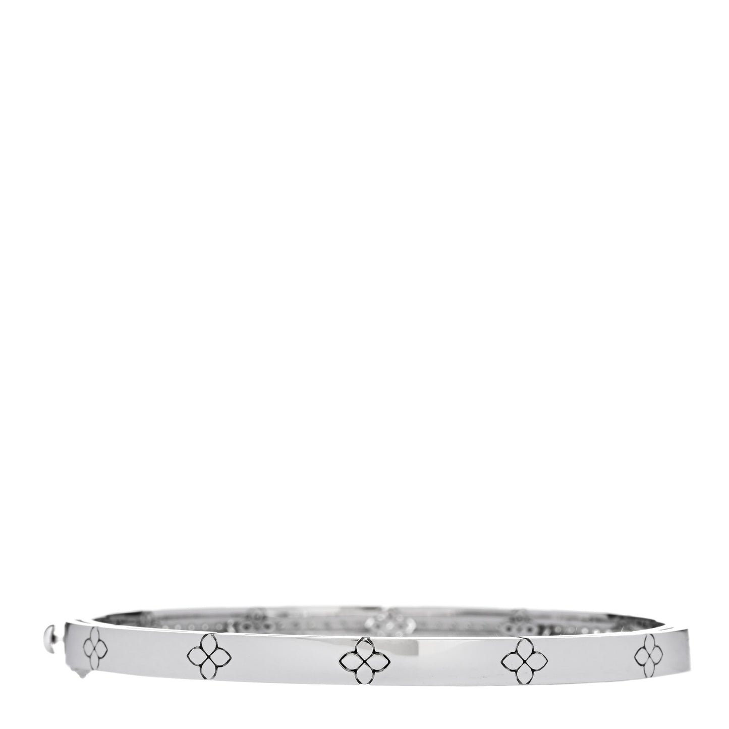 18K White Gold Diamond Love in Verona Pave Bangle Bracelet