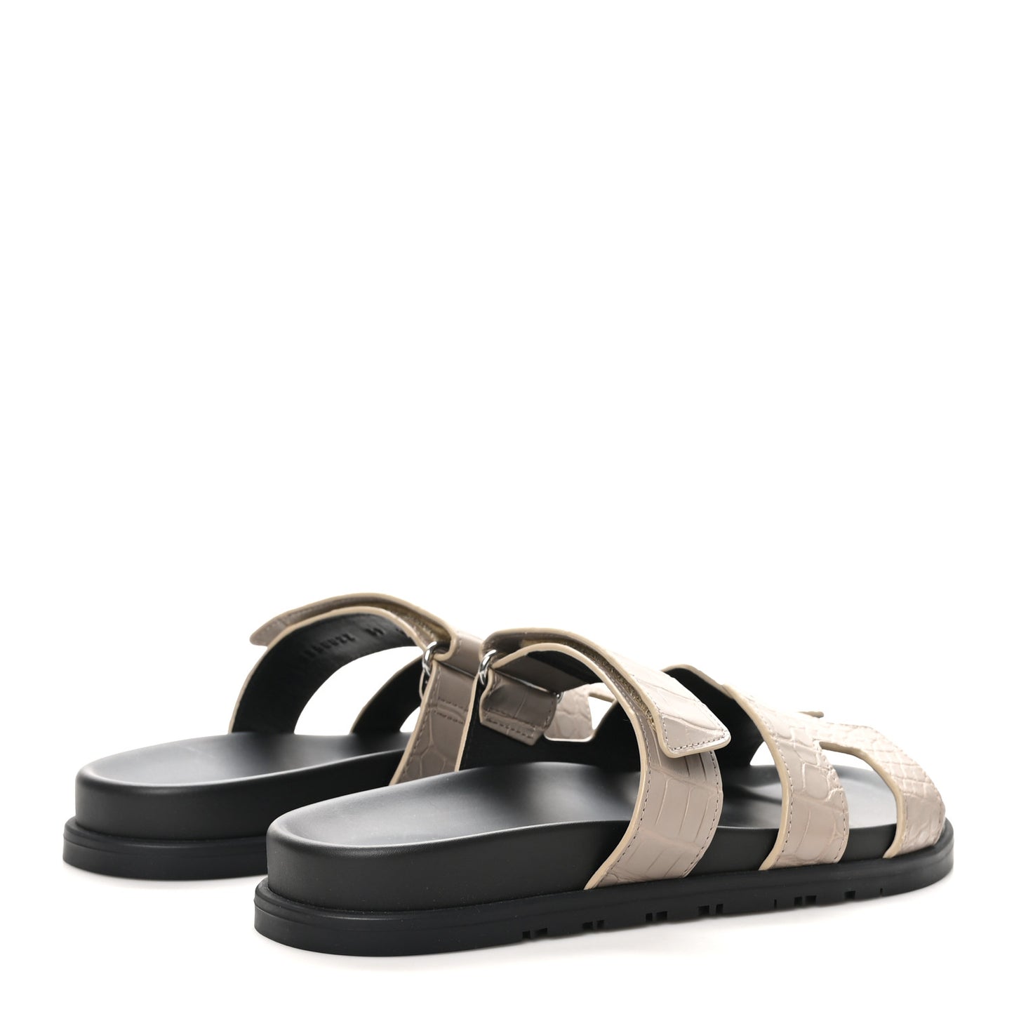 Matte Alligator Womens Chypre Sandals 39 Beige Mastic