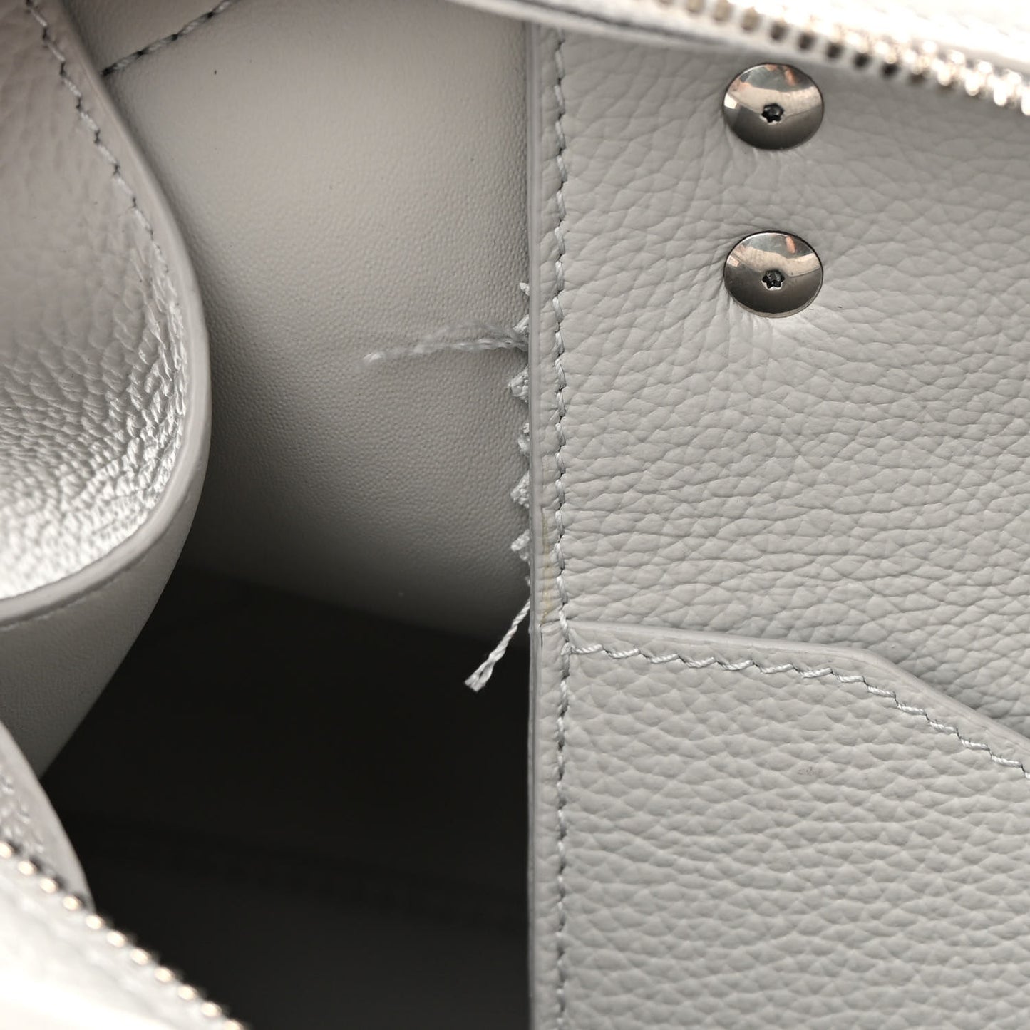 Grained Calfskin Silver Hardware Neo Classic City Light Grey