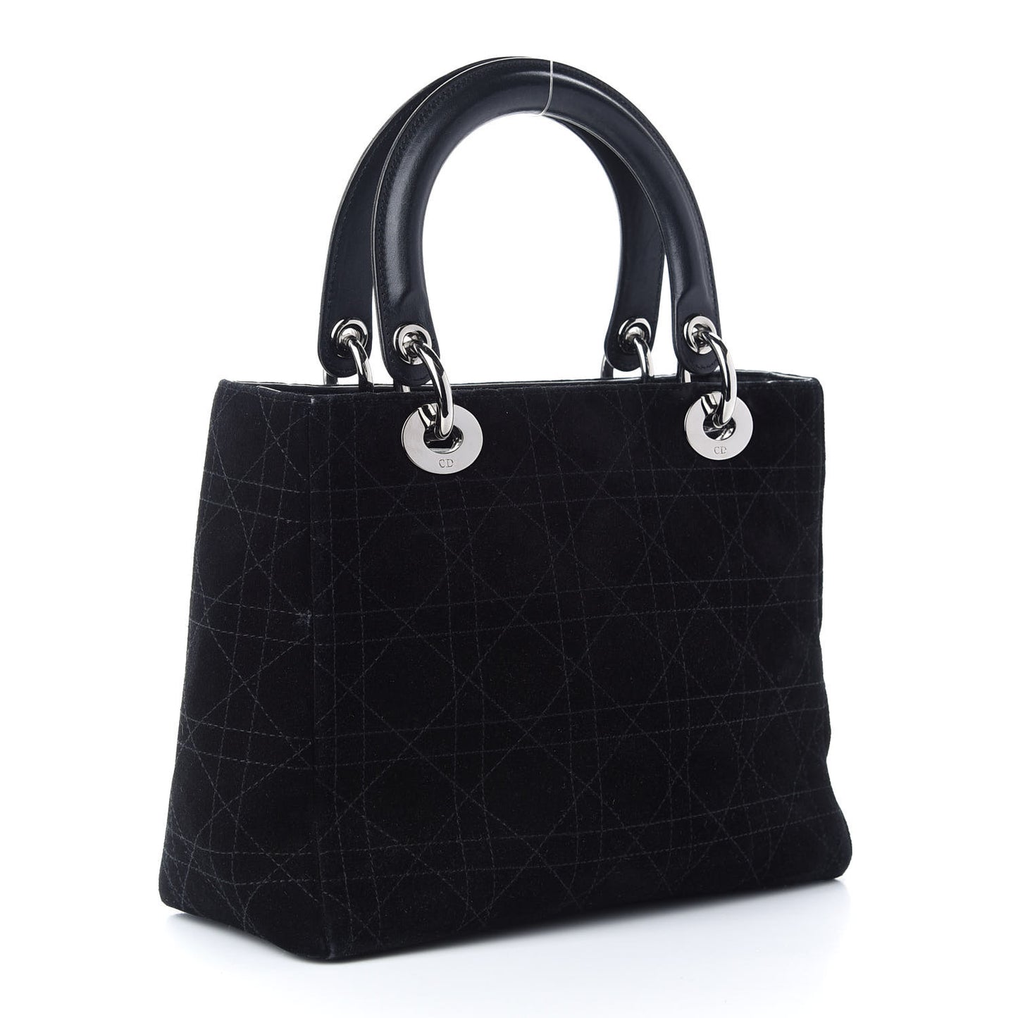 Suede Cannage Medium Lady Dior Black
