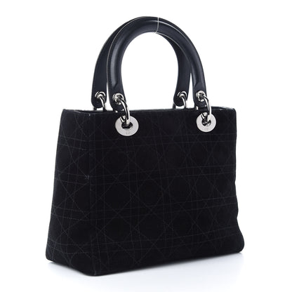 Christian Dior Suede Cannage Medium Lady Dior Black 3 of 12