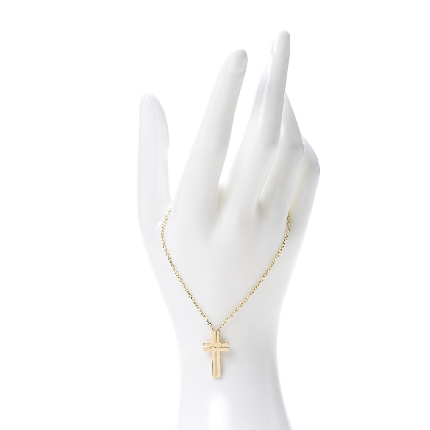 18K Yellow Gold Double Cross Bracelet