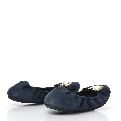 Louis Vuitton Suede S-Lock Ballerina Flats 39 Marine 4 of 17
