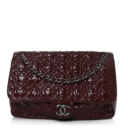 Chanel Vinyl Rock In Moscow Single Flap Dark Red 1 of 9