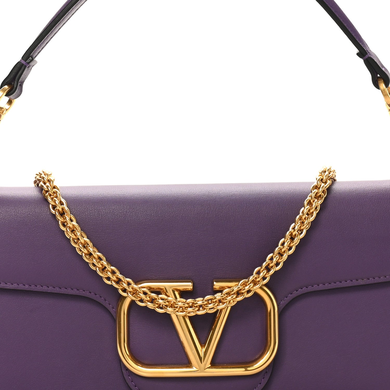 Valentino Garavani Calfskin Vlogo Loco Shoulder Bag Glicine 7 of 9