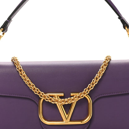 Valentino Garavani Calfskin Vlogo Loco Shoulder Bag Glicine 7 of 9