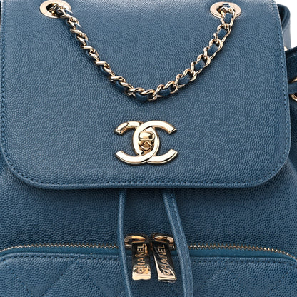 Chanel Caviar Quilted Business Affinity Backpack Blue 7 of 9