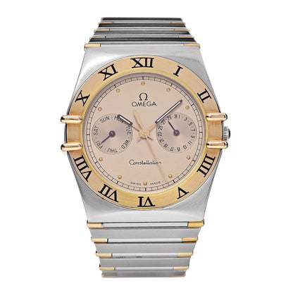 Omega Stainless Steel 18K Yellow Gold 33mm Constellation Chrono Quartz Watch Champagne 396.1070 1 of 6