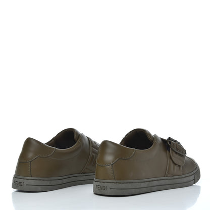 Fendi Vitello FF Embossed Womens Slip On Sneakers 37 Wood 4 of 10