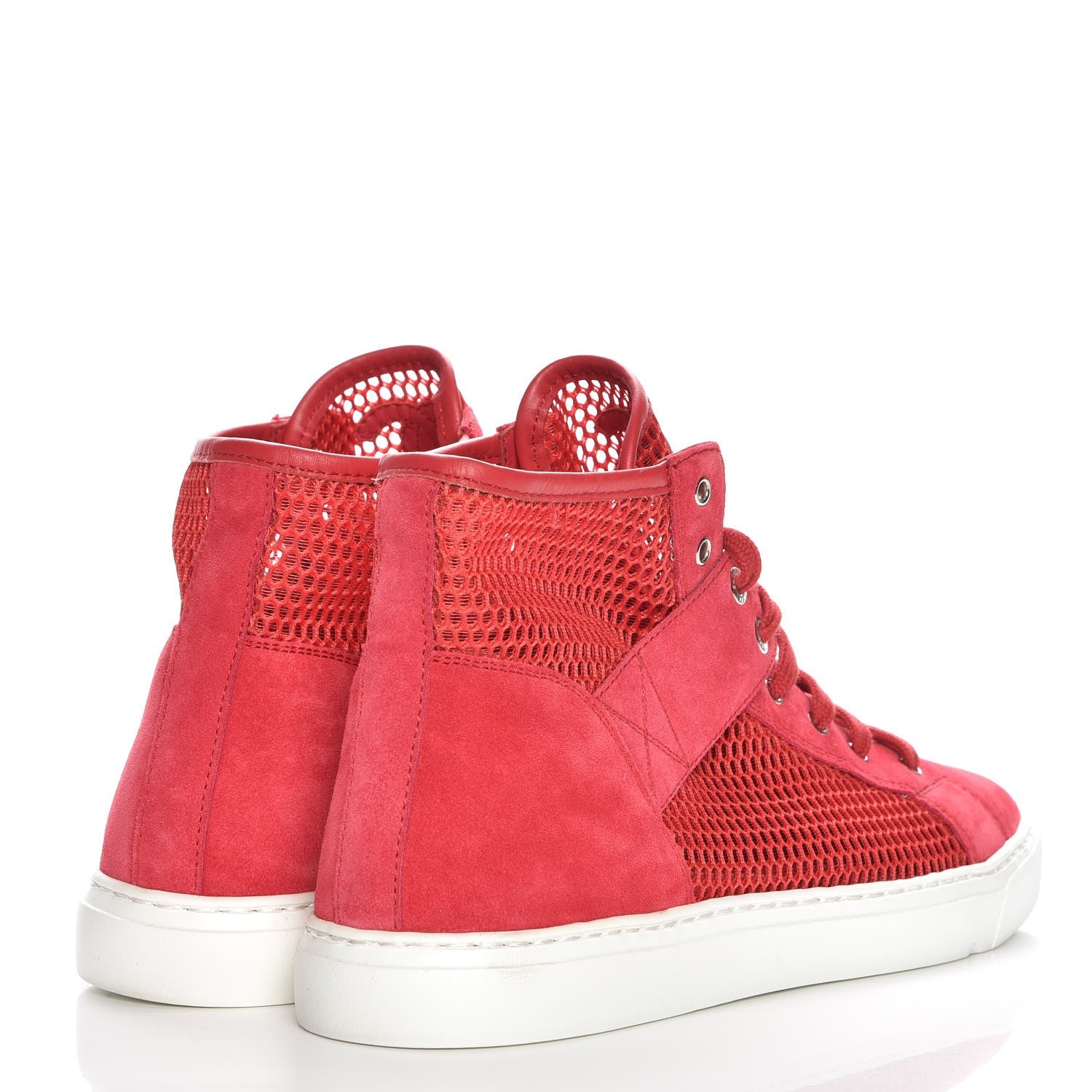 Chanel Mesh Suede High Top Sneakers 38 Red 5 of 8