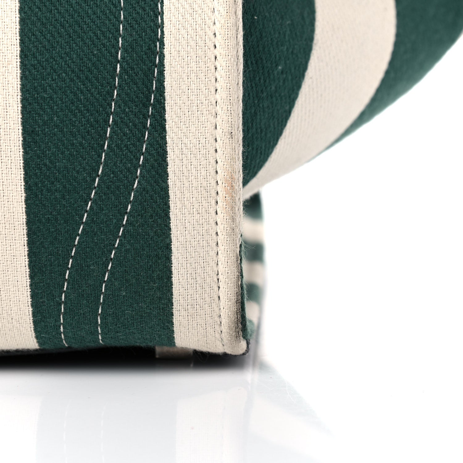 Celine Cotton Canvas Striped Medium Phantom Luggage White Green 14 of 25