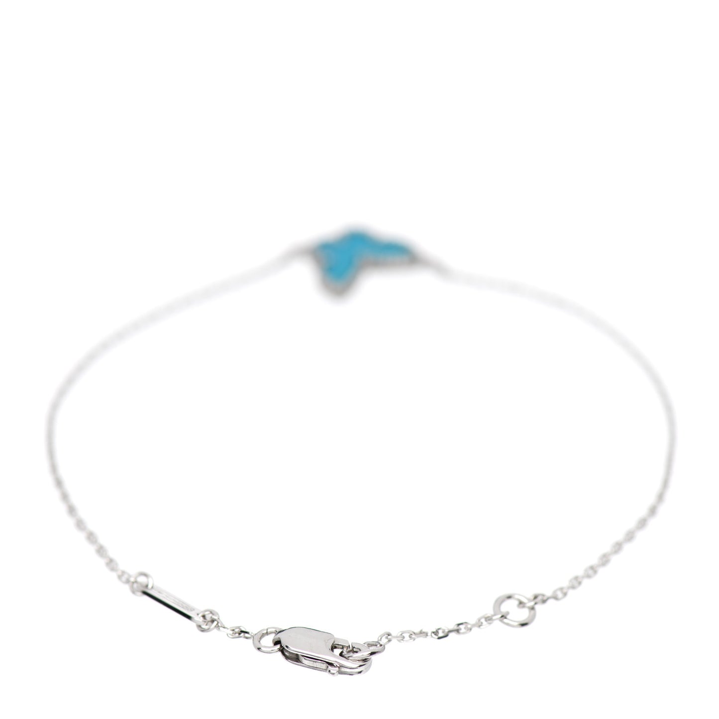 18K White Gold Turquoise Sweet Alhambra Butterfly Bracelet