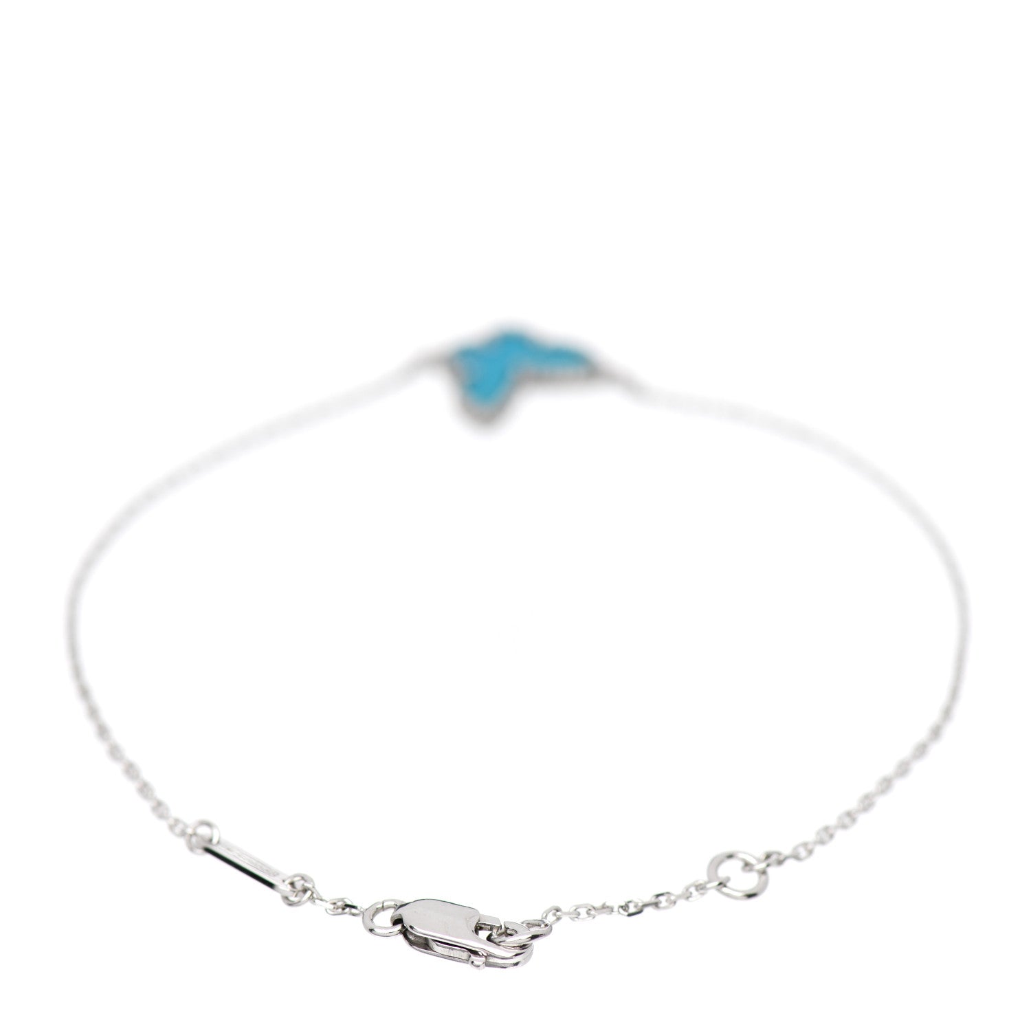 Van Cleef & Arpels 18K White Gold Turquoise Sweet Alhambra Butterfly Bracelet 2 of 4