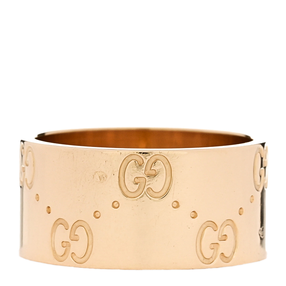 Gucci 18K Yellow Gold 9mm Icon Band Ring 46 3.75 3 of 6