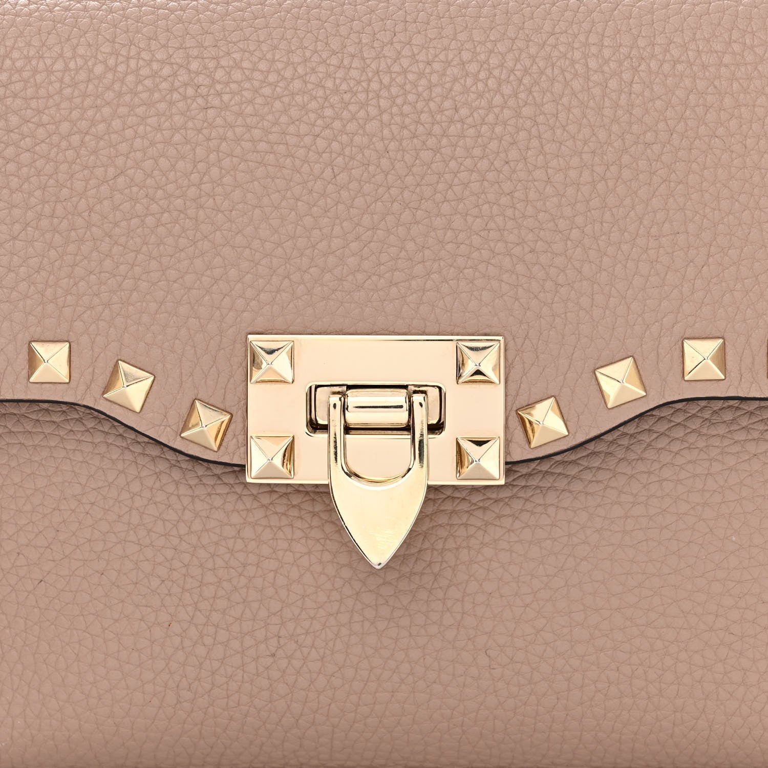 Valentino Garavani Pebbled Calfskin Medium Rockstud Flip Lock Crossbody Bag Poudre 9 of 12