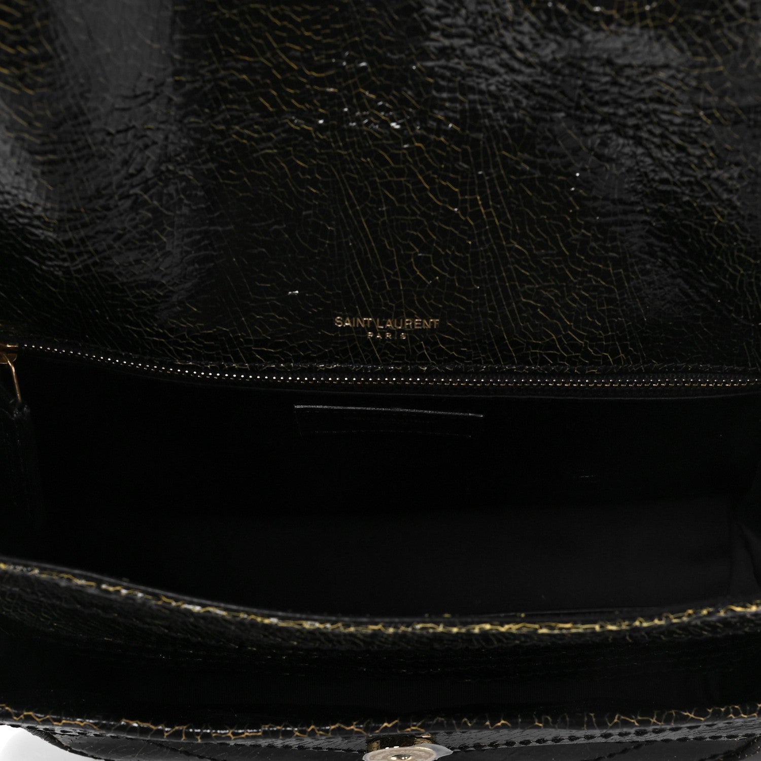 Saint Laurent Crinkled Calfskin Matelasse Monogram Medium Niki Chain Satchel Black Ocra 4 of 6