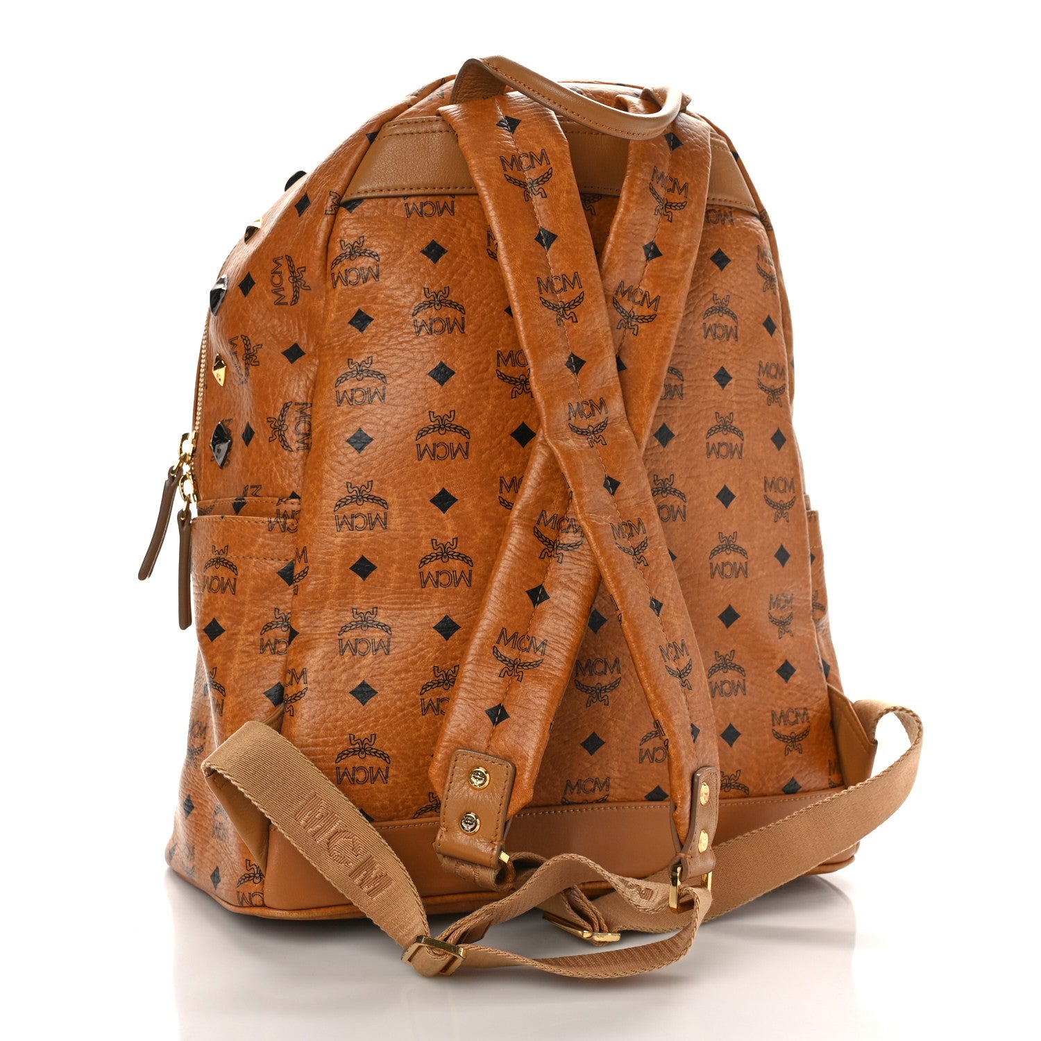 MCM Visetos Studded Medium Stark M Backpack Cognac 3 of 8