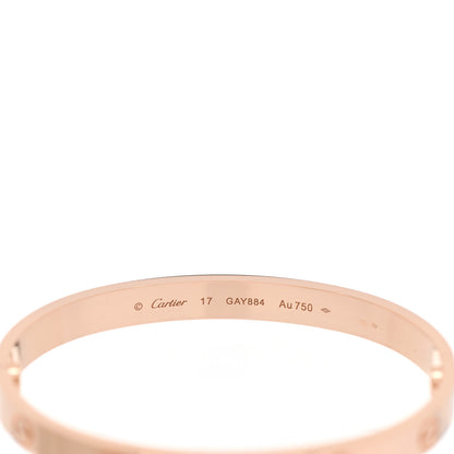 Cartier 18K Pink Gold LOVE Bracelet 17 4 of 7