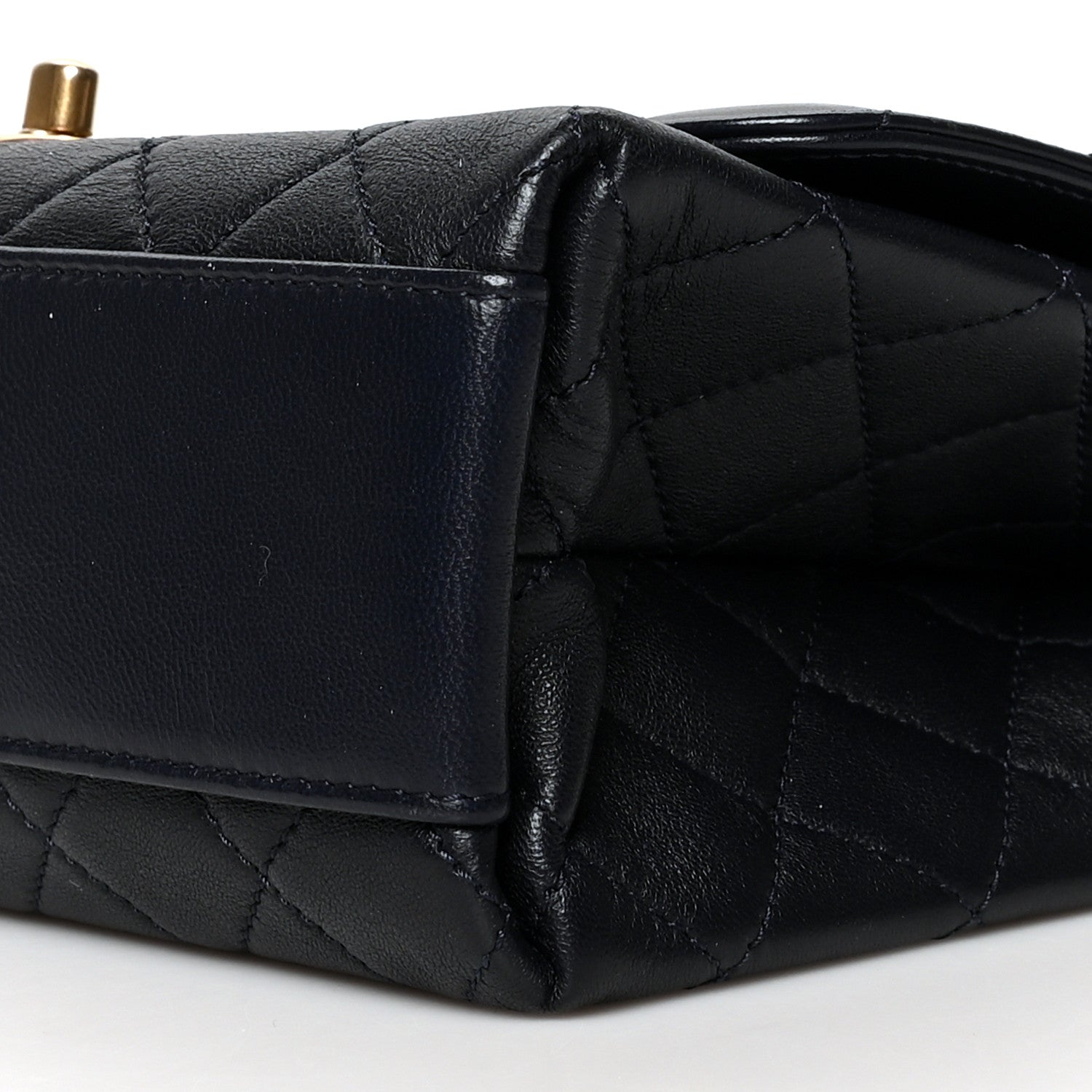 Chanel Lambskin Quilted La Parisienne Top Handle Flap Dark Blue 9 of 11