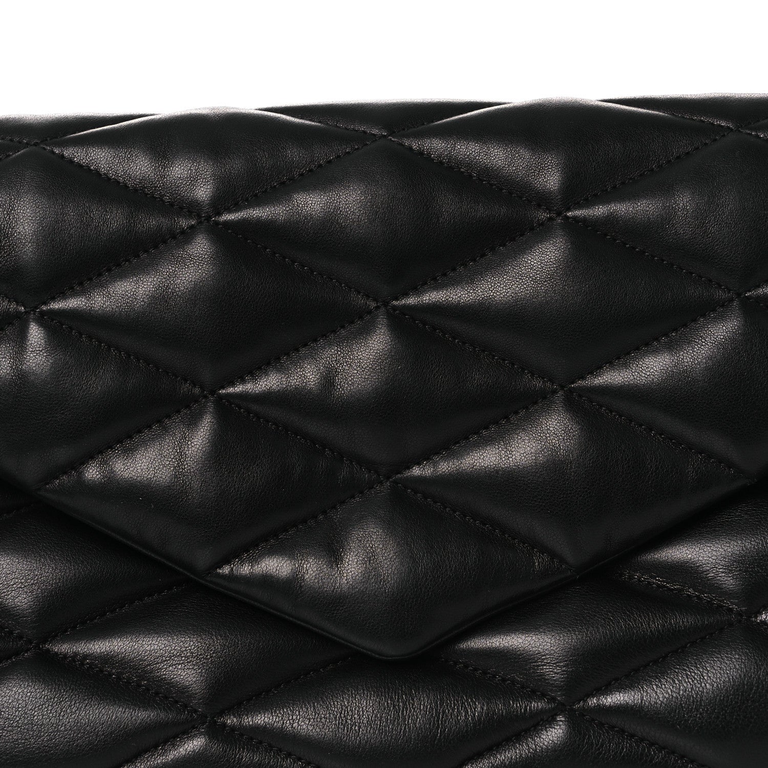 Saint Laurent Lambskin Quilted Sade Puffer Envelope Clutch Black 8 of 11