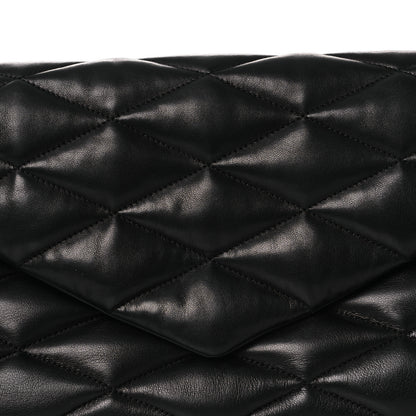 Saint Laurent Lambskin Quilted Sade Puffer Envelope Clutch Black 8 of 11
