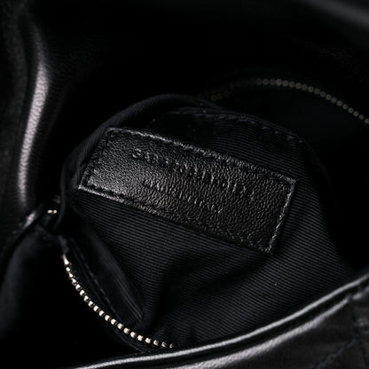 Saint Laurent Lambskin Quilted Toy Loulou Puffer Monogram Chain Satchel Black 8 of 10
