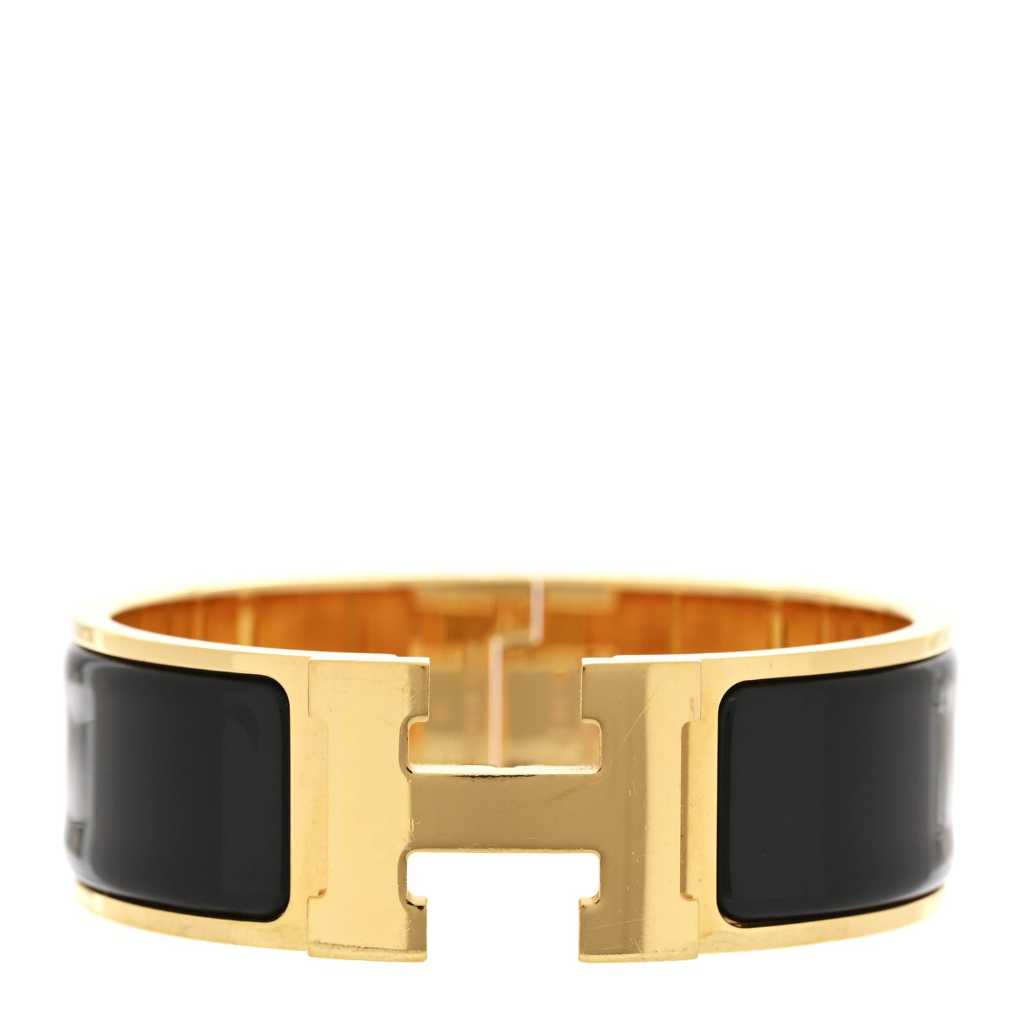 Enamel Clic Clac H Bracelet Wide GM Black