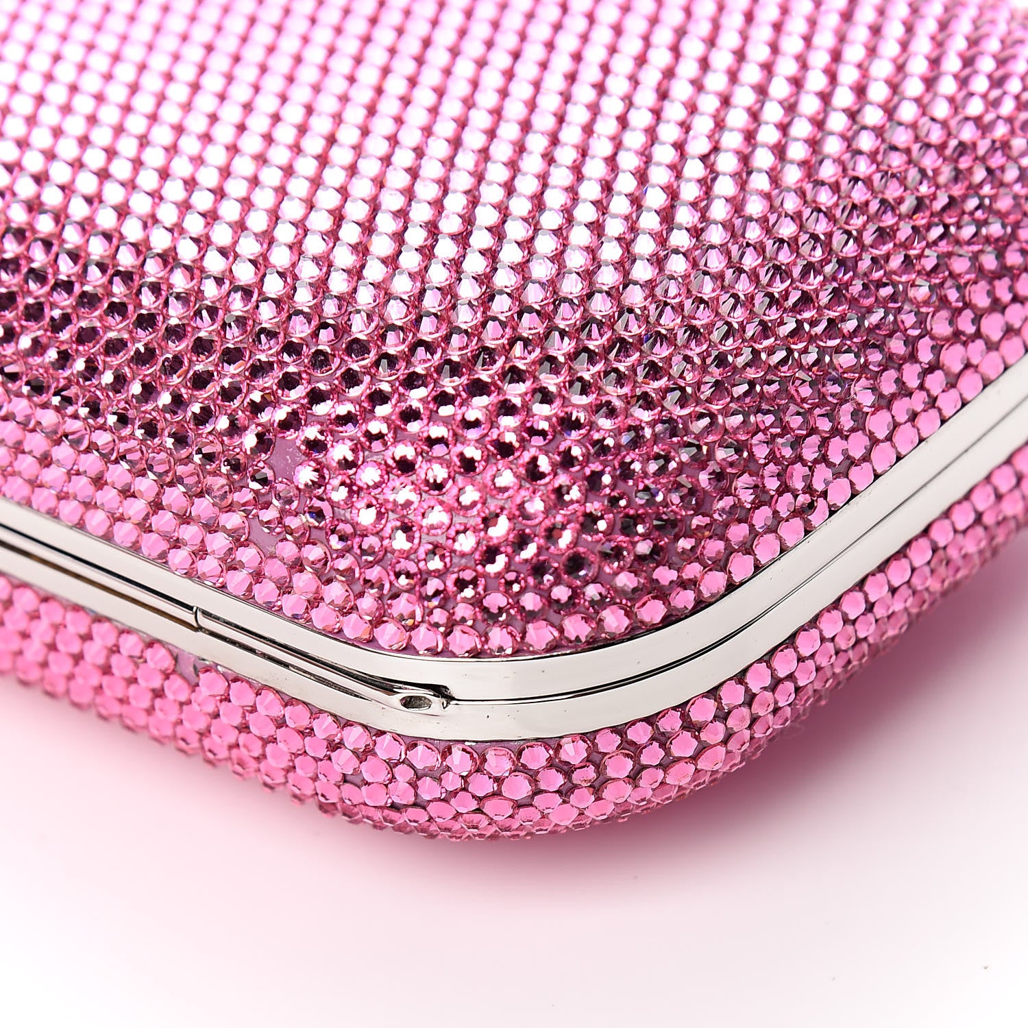 Judith Leiber Swarovski Crystal Minaudiere Clutch Pink 8 of 9
