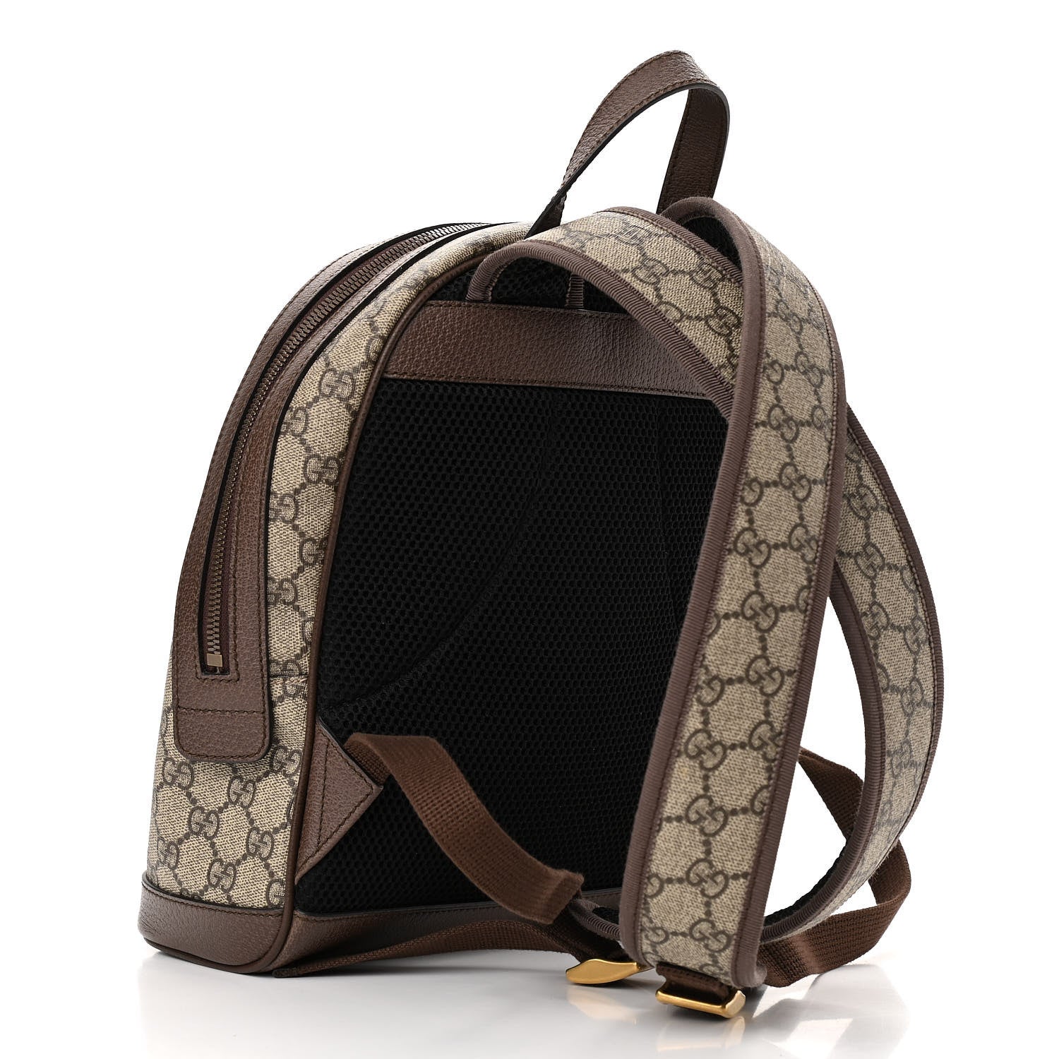 Gucci GG Supreme Monogram Calfskin Web Small Ophidia Day Backpack Beige Ebony New Acero 3 of 14