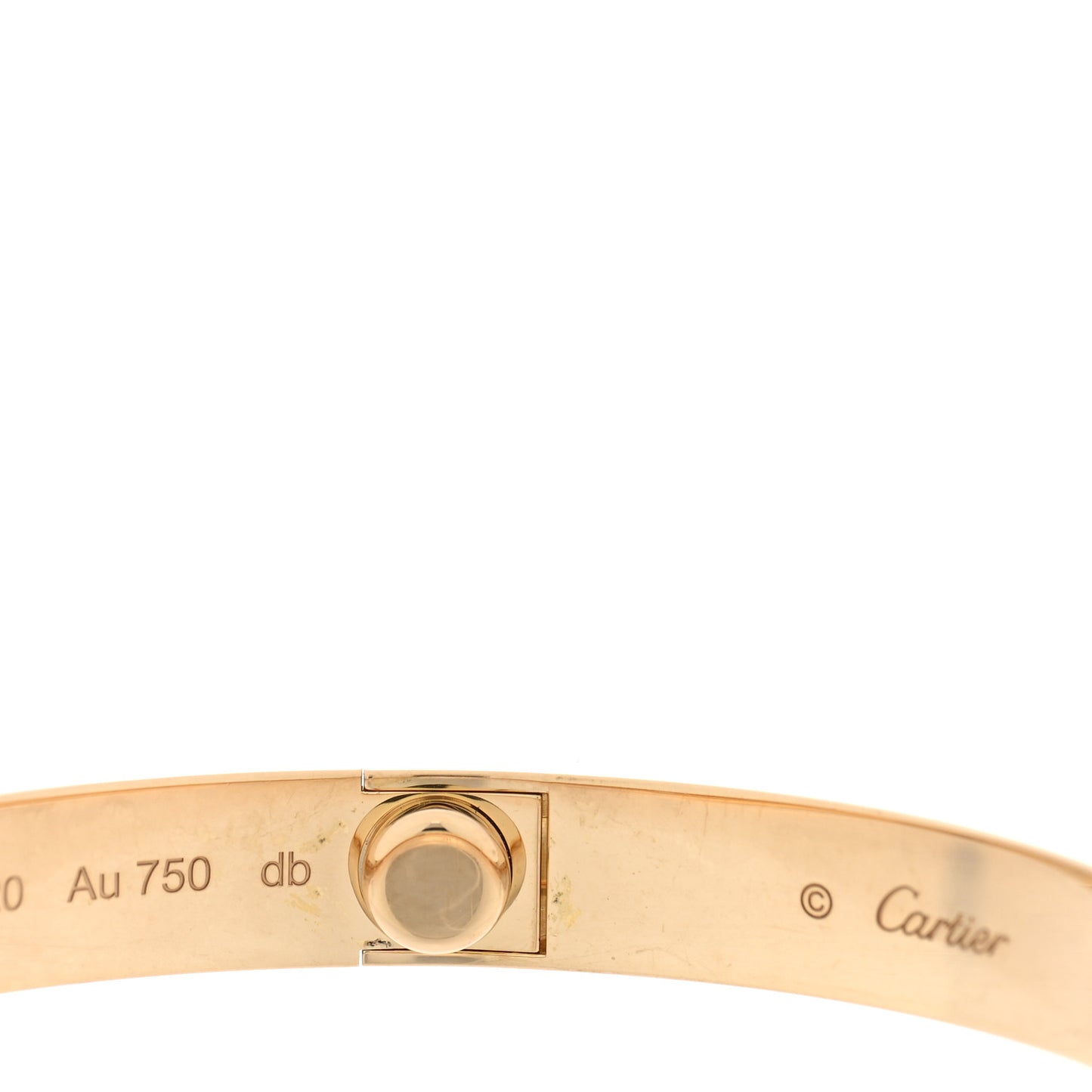 18K Yellow Gold 4 Diamond LOVE Bracelet 17