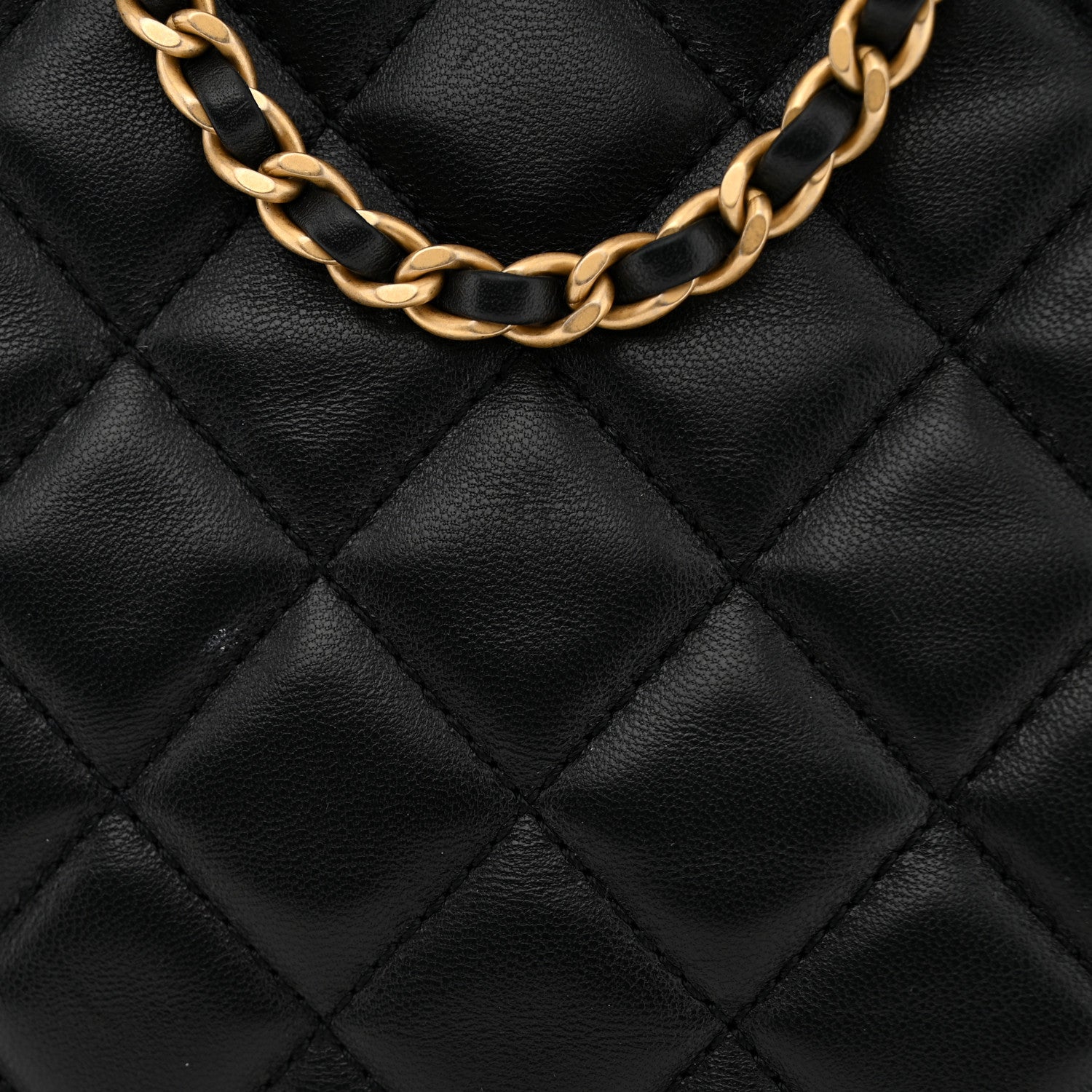 Chanel Lambskin Quilted Small Pearl Crush Hobo Black 13 of 14