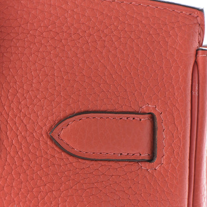 Hermes Taurillon Clemence Birkin 30 Rouge Pivoine 9 of 33